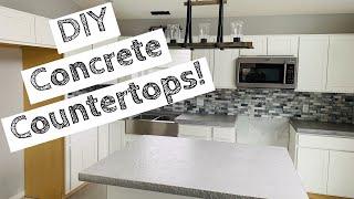 Concrete Countertops with Rock Edge, Slate Stamped Top | Easiest DIY System! | How to