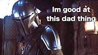 Mando being a father to Baby Yoda with subtitles