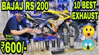 Top 10 LOUD EXHAUSTS for BAJAJ PULSAR RS 200 | Bike Modification | Karol Bagh | PGX | JD VLOGS DELHI