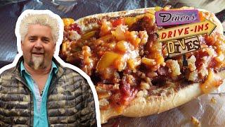 Guy Fieri Recreates a Bacon-Wrapped Fried Hot Dog at Home | #DDD Takeout