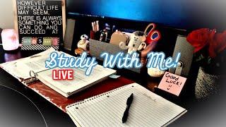 STUDY WITH ME | 24/7 (50 -10 Pomodoro) | ASMR Fireplace Ambiance | With Timer & Break Music