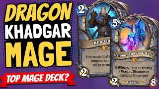 KHADGAR STILL BROKEN!! Is Dragon Hand Mage the Top New Mage Deck? | Descent of Dragons | Hearthstone