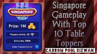 Miniclip||caroom Disc Pool||Singapore Match||With Top 10 Table Toppers||