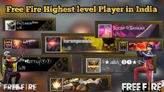 Top 10 { INDIAN } Highest level Player in Free fire