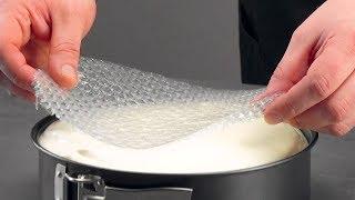 Press Bubble Wrap On A No-Bake Cake For A Stunning Effect