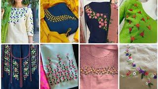 Top 65 beautiful hand embroidery necklines ideas/flower embroidery design/zari vlog fashion & beauty