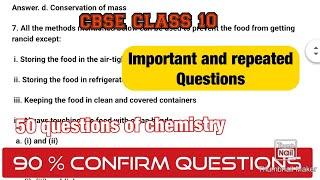 CBSE class 10 science chemistry important questions top 50 questions