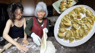 Making KOREAN DUMPLINGS at Home 