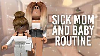 Sick Mom and Baby Routine! | Bloxburg Roleplay | alixia