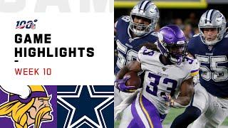 Vikings vs. Cowboys Week 10 Highlights | NFL 2019