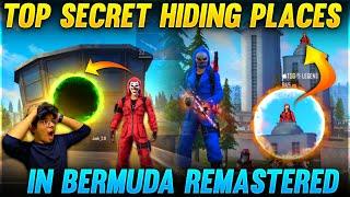100% UNSEEN NEW HIDING PLACES IN FREE FIRE ! TOP 6 PLACE IN BERMUDA REMASTERED SECRET LOCATION 
