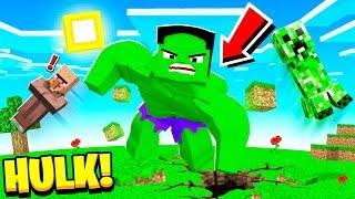 Playing MINECRAFT As THE HULK! (overpowered)