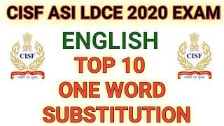 CISF ASI LDCE 2020 | ENGLISH | TOP 10 ONE WORD SUBSTITUTION IN HINDI