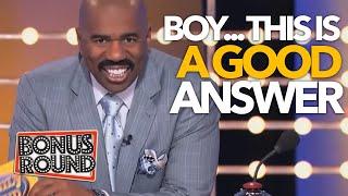 A GOOD ANSWER - A GREAT ANSWER LOL! Steve Harvey Family Feud USA