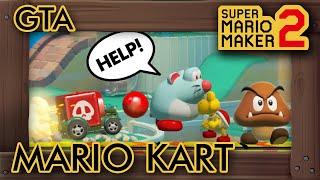 Super Mario Maker 2 - Fun "GTA Mario Kart" Level