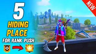 TOP 5 HIDDEN PLACE IN FREE FIRE FOR RANK PUSH | RANK PUSH TIPS AND TRICK FREE FIRE | HIDING PLACE