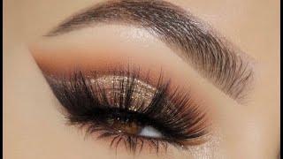 CLASSIC BROWN GLITTER EYE MAKEUP TUTORIAL