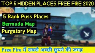 Top 5 New Hidden Places In Garena Free Fire 2020 || Best Heroic Rank Push Places in Free Fire 2020