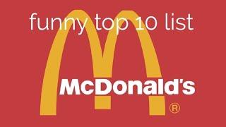 McDonald's food top 10 list (funny)