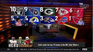 THE HERD| Herd Hierarchy: Colin ranks the top 10 teams in the NFL after Week 6: 1.Cardinals 6. Bucs