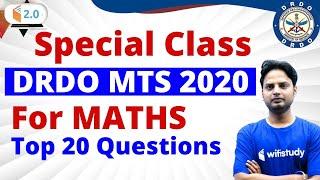 DRDO MTS 2020 | Special Class for Maths by Suresh Sir | Top 20 Questions