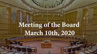 Meeting of the Board - March 10th, 2020