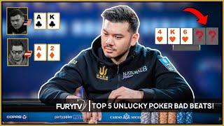 TOP 5 MOST UNLUCKY POKER BAD BEATS EVER!