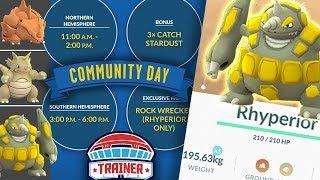 TOP 5 TIPS to MAXIMIZE SHINY *RHYHORN* COMMUNITY DAY + 3x STARDUST & RHYPERIOR | POKÉMON GO