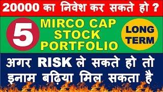 Micro cap stocks portfolio for high risk appetite investor | multibagger shares for long term profit