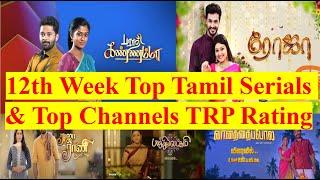 12th Week TRP Rating of Top Tamil Serials & Top 5 Tamil Channels & Top10 Indian Channels TRP Rating