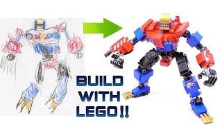 From Paper To Bricks - I Built My Son's Robot With LEGO!!