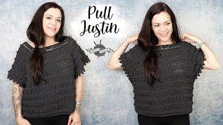 TUTORIEL CROCHET pull top down"Justin" facile les gargouilles