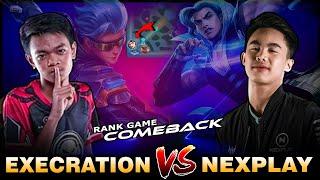 Comeback! Execration Squad vs. Nexplay Full Squad in Rank | Gameplay by EXE Hate ~ Mobile Legends