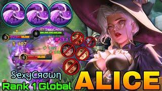 Perfect Play Offlane Alice Wizardry Teacher! - Top 1 Global Alice by SҽxყCяσωη - MLBB