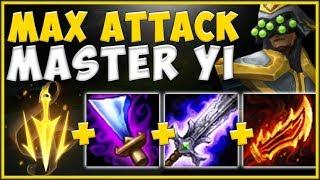 WTF! NO CHAMPION STANDS A CHANCE AGAINST MAX ATTACK YI BUILD! MASTER YI TOP S10! - League of Legends