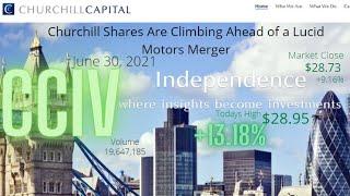 CCIV Churchill Cap Stock Moves    + 9.16%   $28.73  Volume 19,647,185 - News & Charts  June 30, 2021