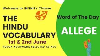 THE HINDU VOCABULARY FOR 1st & 2nd June 2020 || IMP FOR ALL GOVT EXAM POOJA KUSHWAHA SELECTED AS ASO