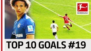 Top 10 Goals - Players with Jersey Number 19 - Sane, Werner, Götze & Co.