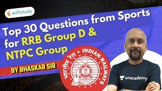 1:00 PM - RRB NTPC/Group D 2020 | GK/GS by Bhaskar Mishra | Sports Top 30 Questions