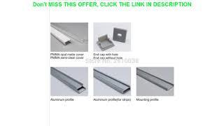 Deal 10 X1M Sets/Lot square type Anodized silver profile alu led with milky light diffuser for led