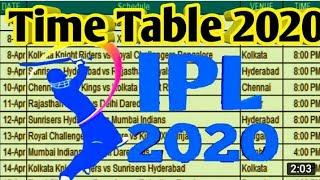 Ipl 2020 time table list | ipl time table 2020 |IPL Kab se shuru hoga|vivo ipl2020|ipl team schedule