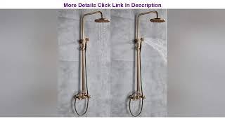 Top 10 NeierThodore Antique Brass Bathroom Shower Faucet System Set 8 Inch Rainfall Shower Head Han