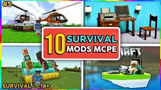 Top 10 survival mods  for minecraft pocket edition || Best Minecraft mods 1.18 || Criptbow Gaming ||