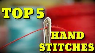 TOP 5 HAND stitching for BEGINNERS + 2 BONUS stitches