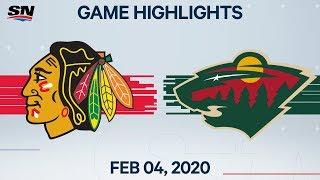 NHL Highlights | Chicago Blackhawks vs. Minnesota Wild – Feb. 4, 2020