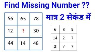 Find Missing Number Best trick | NTPC  2020 | GROUP D | Delhi Police | Reasoning Trick