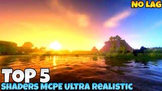 Minecraft PE-TOP 5 Shaders Ultra Realistic | No Lag  | Support MCPE 1.14/1.15/1.16