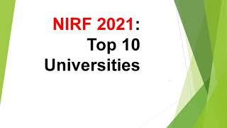 NIRF TOP 10 UNIVERSITY || BEST UNIVERSITIES IN THE COUNTRY || 2021