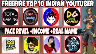 INDIA TOP 10 POPULAR FREEFIRE YOUTUBER // FACE REVEALS BIO GRAPHY// INCOME//SAHILGAMINGYT//