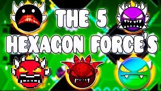 "THE 5 HEXAGON FORCES" !!! - GEOMETRY DASH BETTER & RANDOM LEVELS